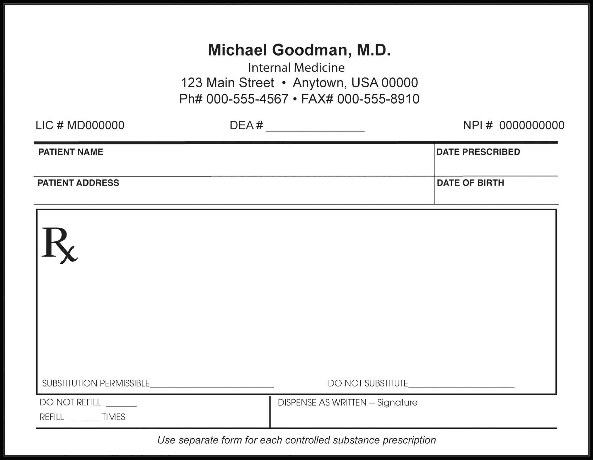 Medication Sheet Template Prescription Sample – Healthmedia.top Regarding Doctors Prescription Template Word