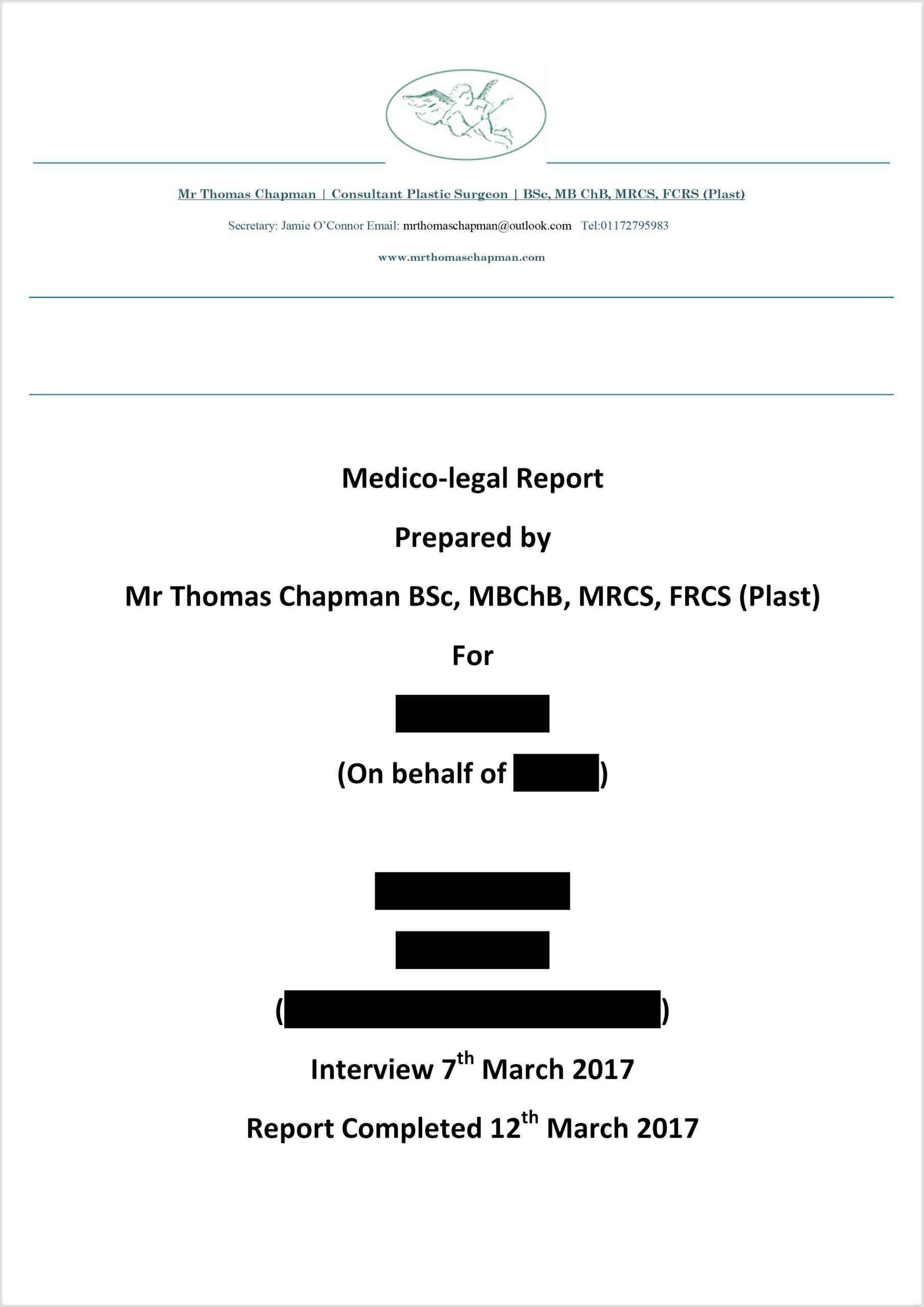 Medicolegal Reporting - Mr Thomas Chapman Intended For Medical Legal Report Template