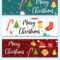 Merry Christmas Set Of Banners Template With for Merry Christmas Banner Template