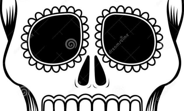 Mexican Sugar Skull Template Stock Vector - Illustration Of inside Blank Sugar Skull Template