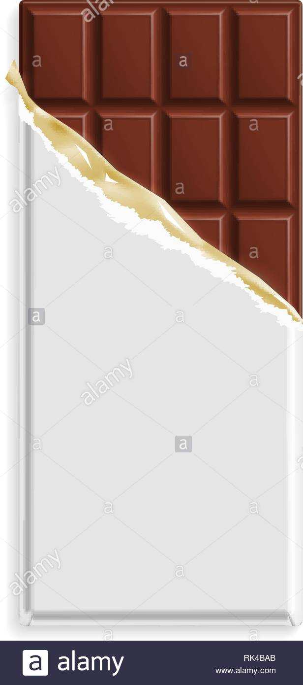 Milk Chocolate Bar In A Blank Wrapper Mock Up. Sweet Dessert Regarding Blank Candy Bar Wrapper Template