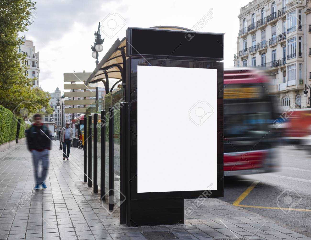 Mock Up Poster Template At Bus Station Billboard Banner Advertising.. Throughout Street Banner Template