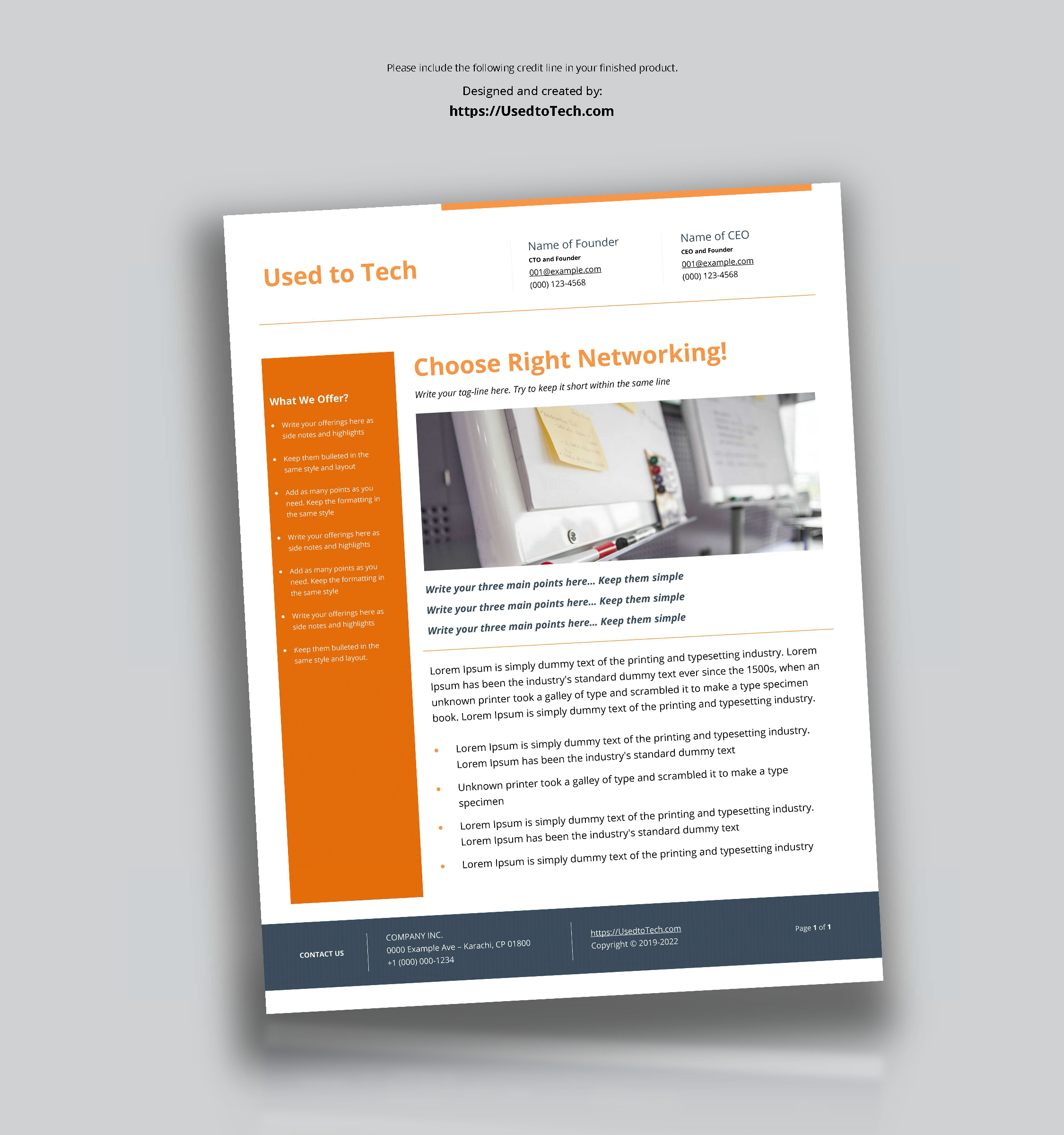 Modern Flyer Design In Microsoft Word Free – Used To Tech In Header Templates For Word