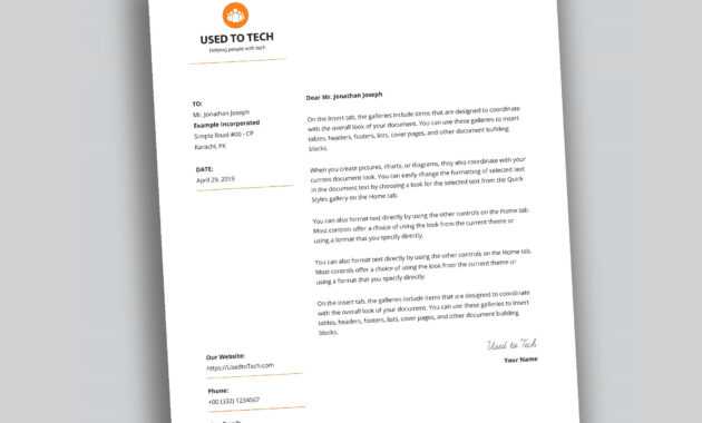 Modern Letterhead Template In Microsoft Word Free - Used To Tech pertaining to Word Stationery Template Free