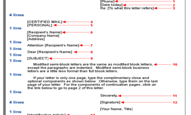 Modified Block Letter Format - Formal Letter Samples And intended for Modified Block Letter Template Word