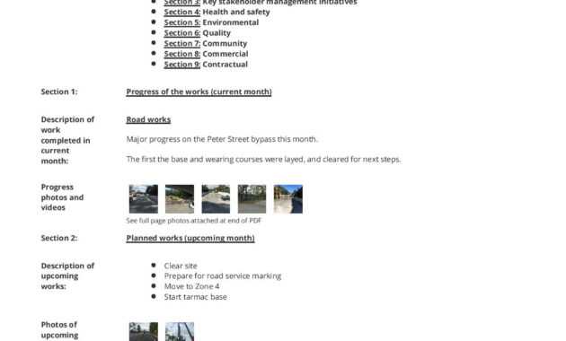 Monthly Construction Progress Report Template: Use This in Engineering Progress Report Template