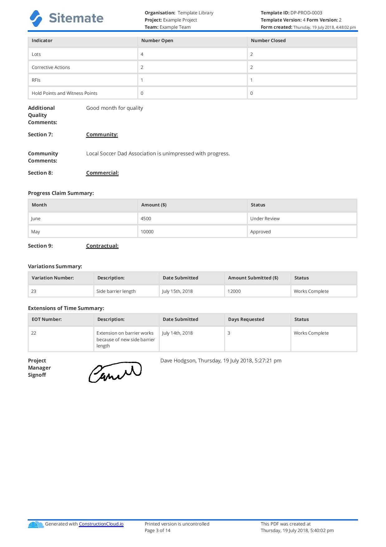 Monthly Construction Progress Report Template: Use This Inside Monthly Progress Report Template