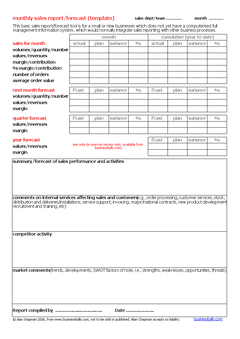 Monthly Sales Analysis Report | Templates At Regarding Stock Analysis Report Template