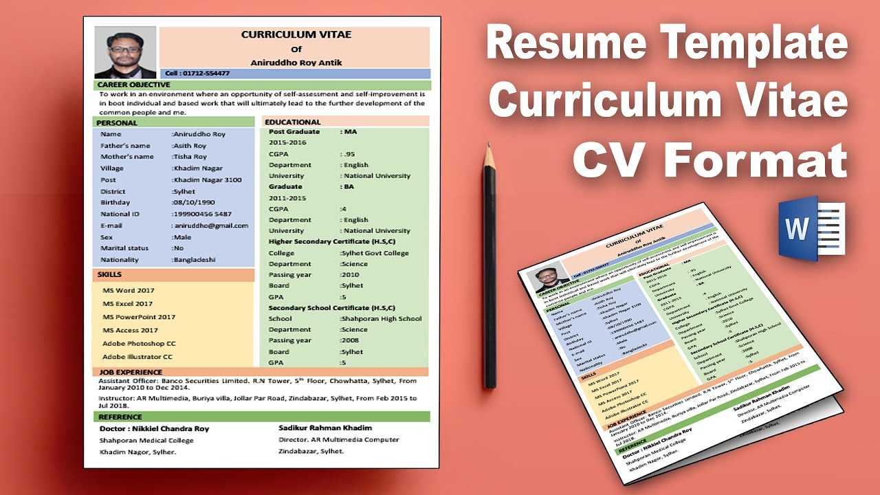 Ms Word: Create Professional Curriculum Vitae (Cv) Download | Resume  Template Design Word 2019 Ar Pertaining To How To Create A Cv Template In Word