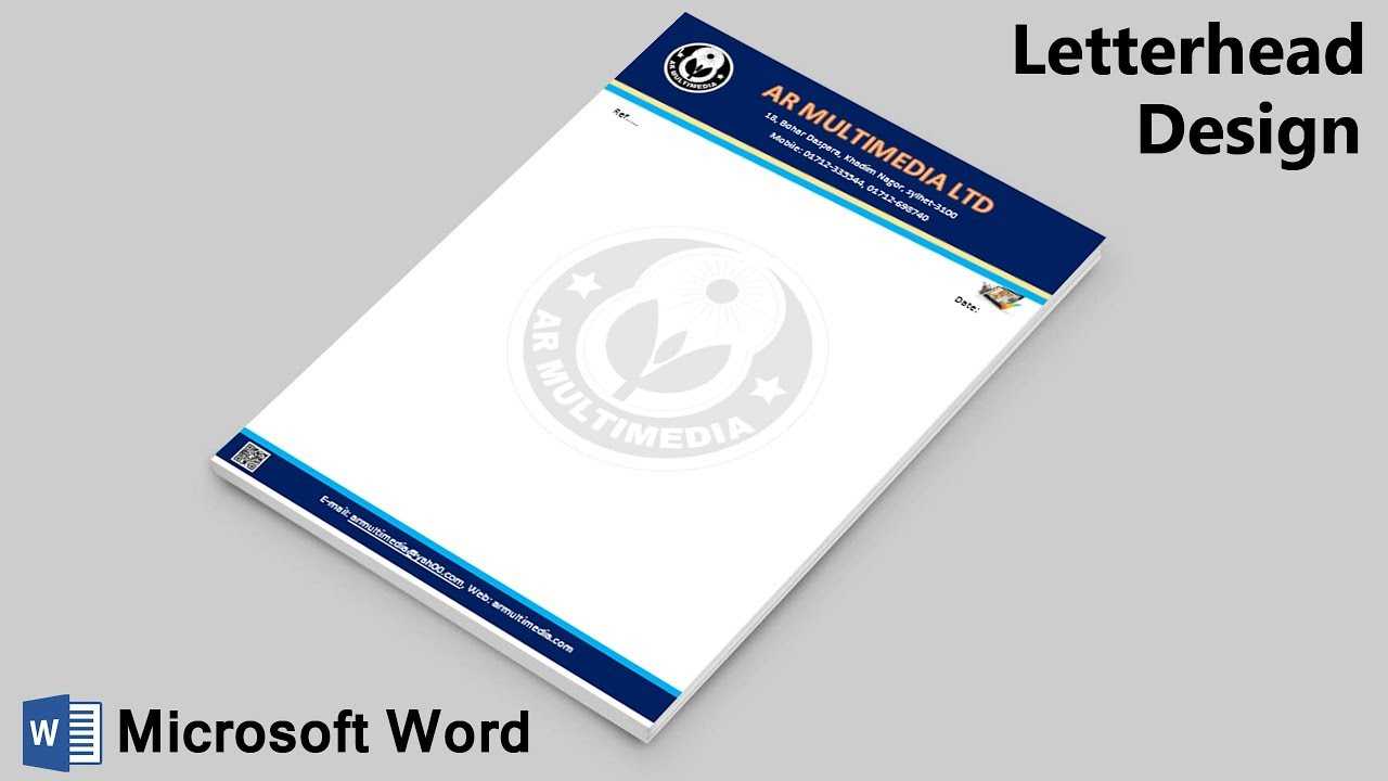 Ms Word Tutorial: How To Make Letterhead Design In Microsoft Word 2019|Ms W  Pad {Ar Multimedia} In How To Create A Letterhead Template In Word