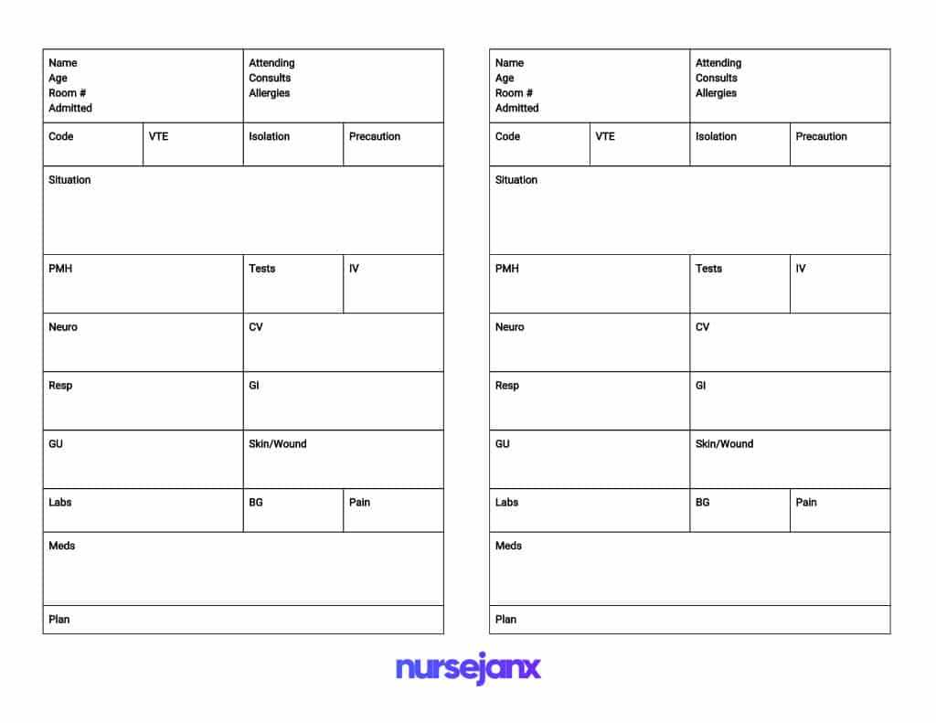 Nurse Brain Worksheet | Printable Worksheets And Activities For Med Surg Report Sheet Templates