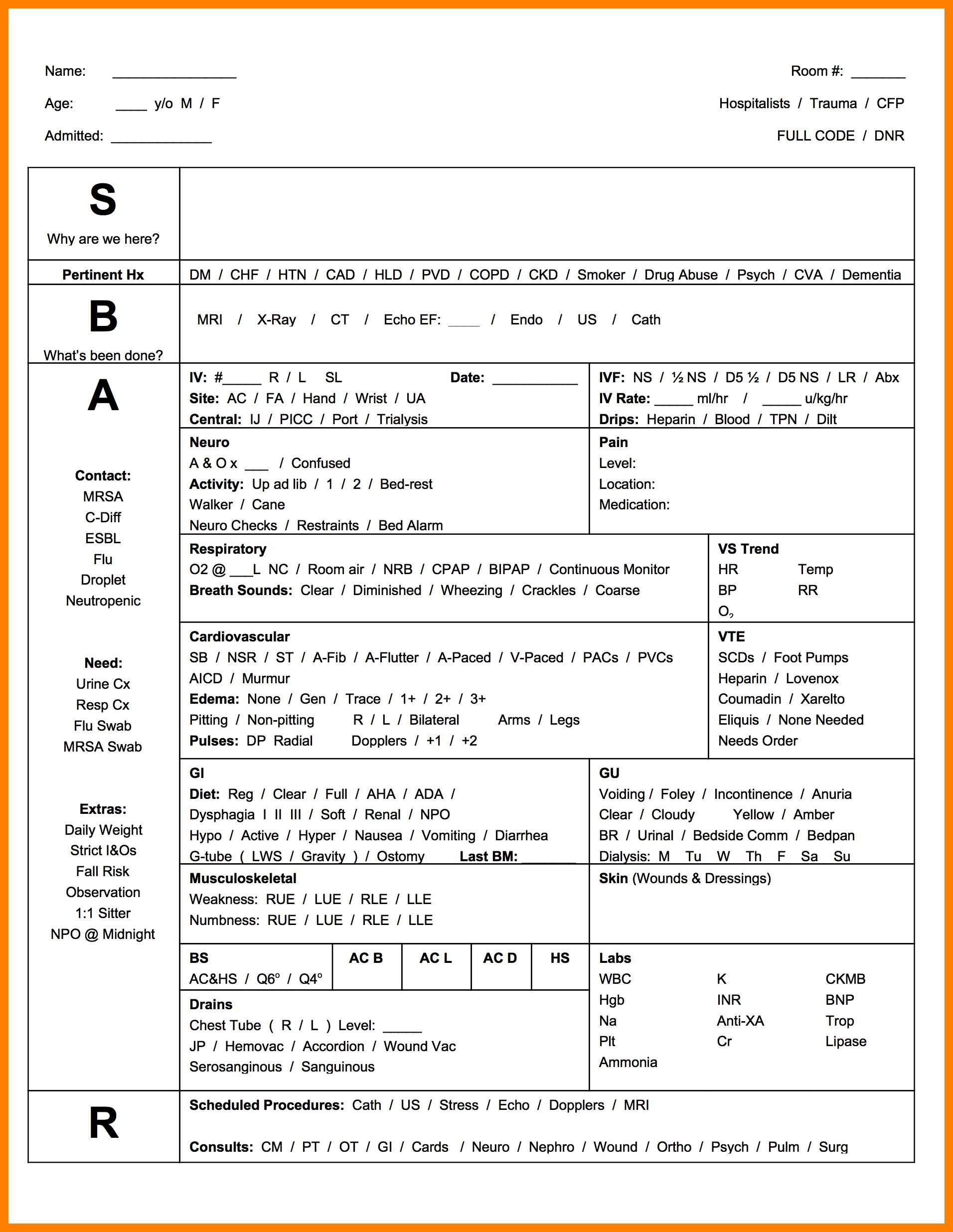 Nursing Worksheets | Printable Worksheets And Activities For In Sbar Template Word