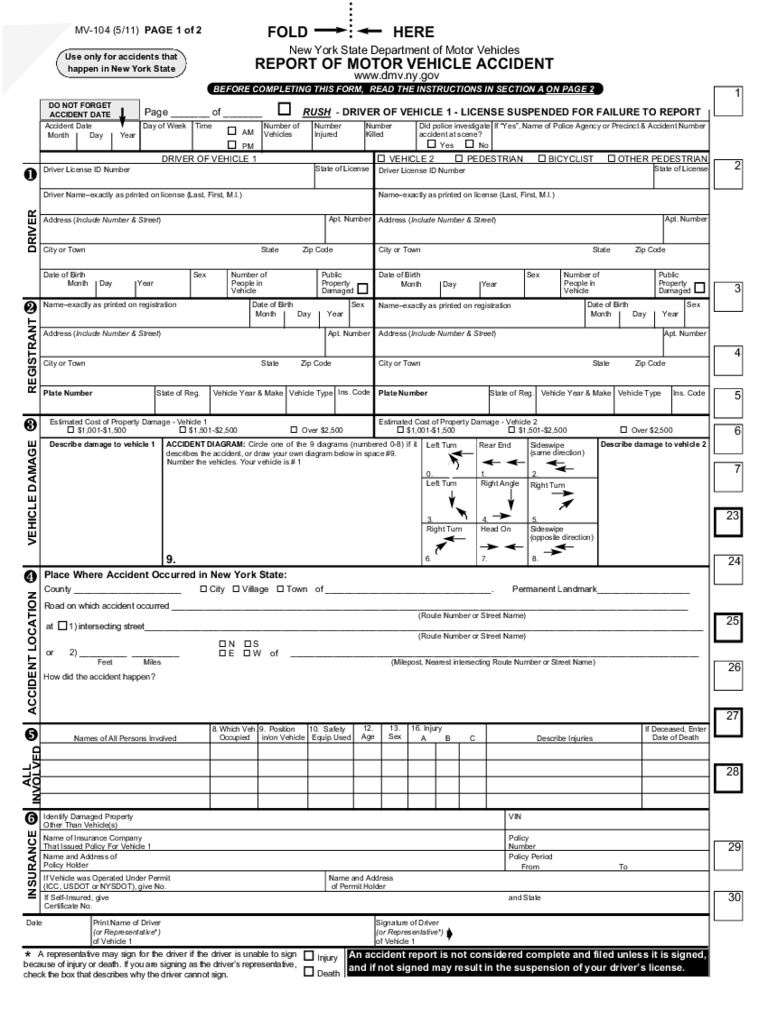Ny Dmv Accident Reports – 7 Free Templates In Pdf, Word Intended For Motor Vehicle Accident Report Form Template