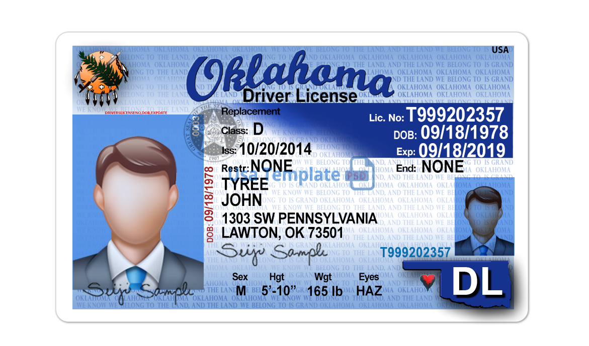 Oklahoma Driver License Template Inside Blank Drivers License Template