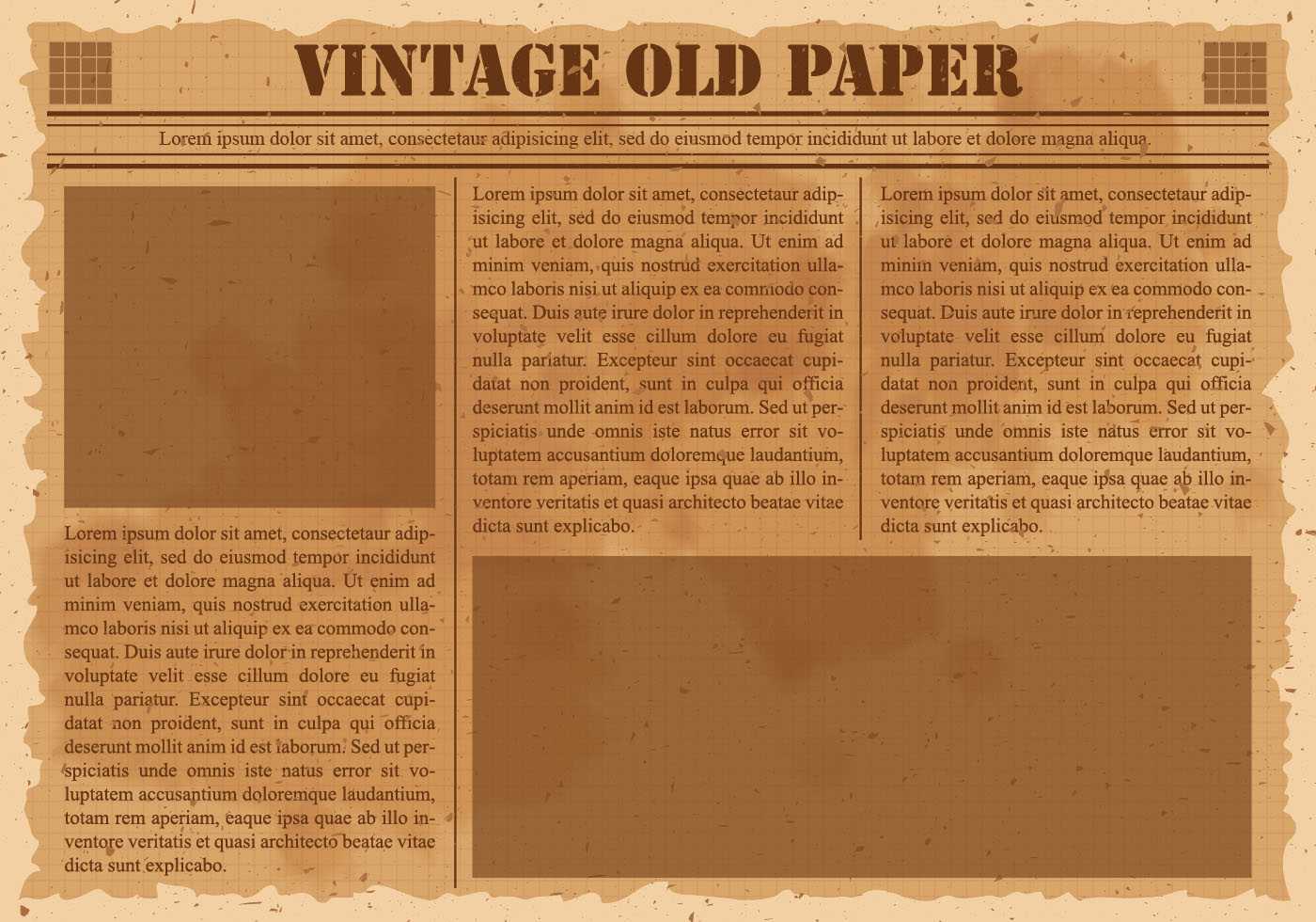 Old Vintage Newspaper – Download Free Vectors, Clipart Throughout Old Blank Newspaper Template