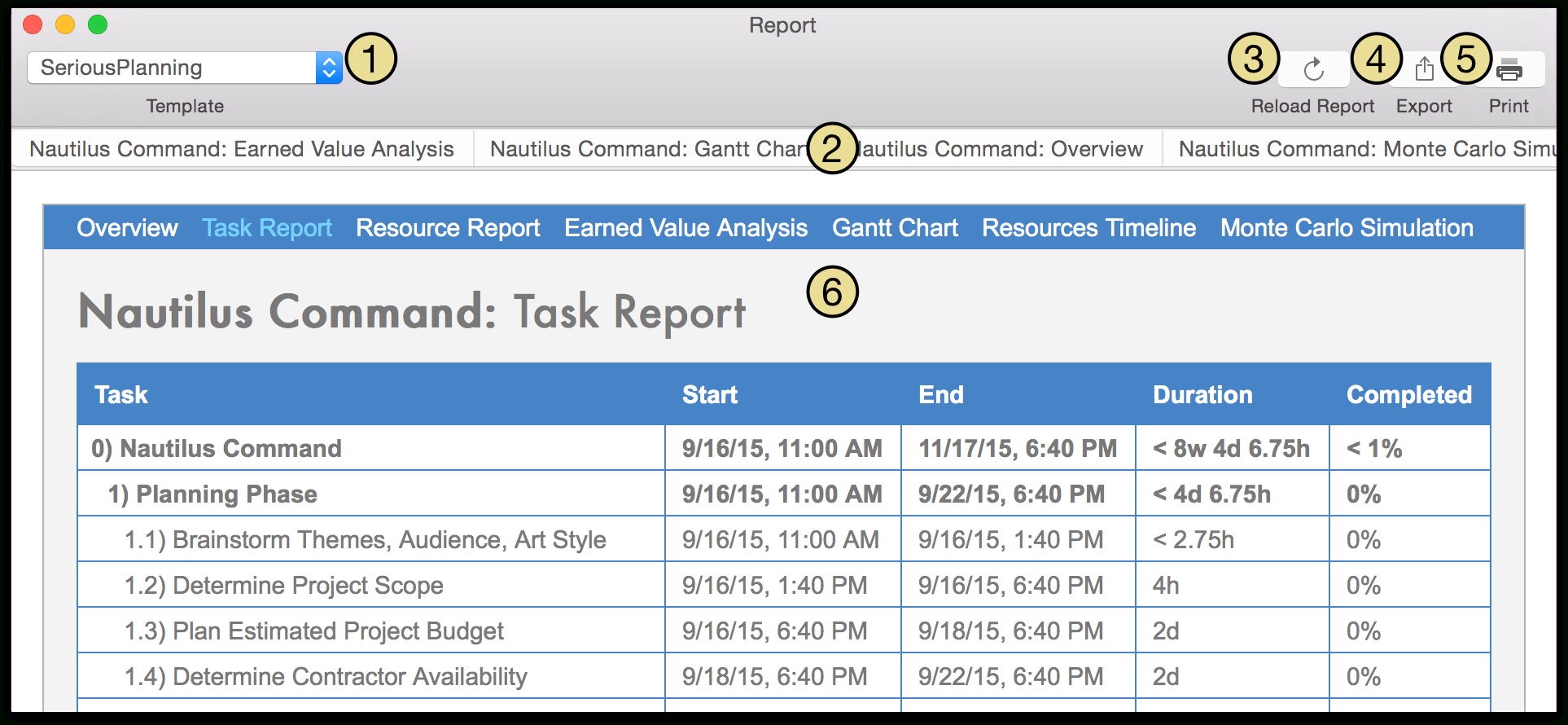 Omniplan 3 For Mac User Manual — Reporting And Printing With Regard To Html Report Template Download