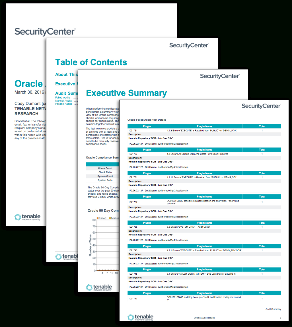 Oracle Audit Results - Sc Report Template | Tenable® With Regard To Data Center Audit Report Template