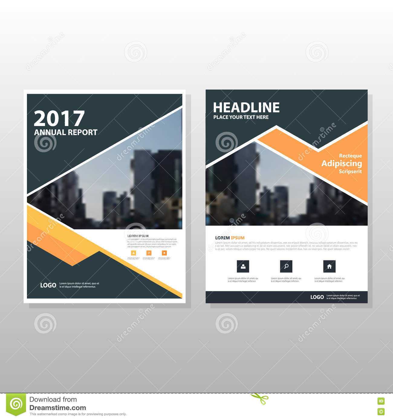 Orange Black Triangle Vector Annual Report Leaflet Brochure Throughout Annual Report Template Word Free Download