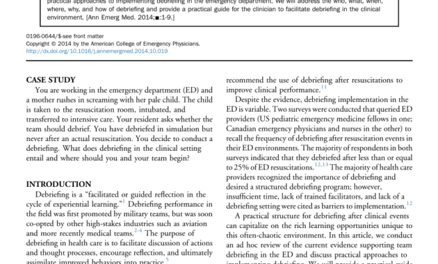 Pdf) Debriefing In The Emergency Department After Clinical in Event Debrief Report Template