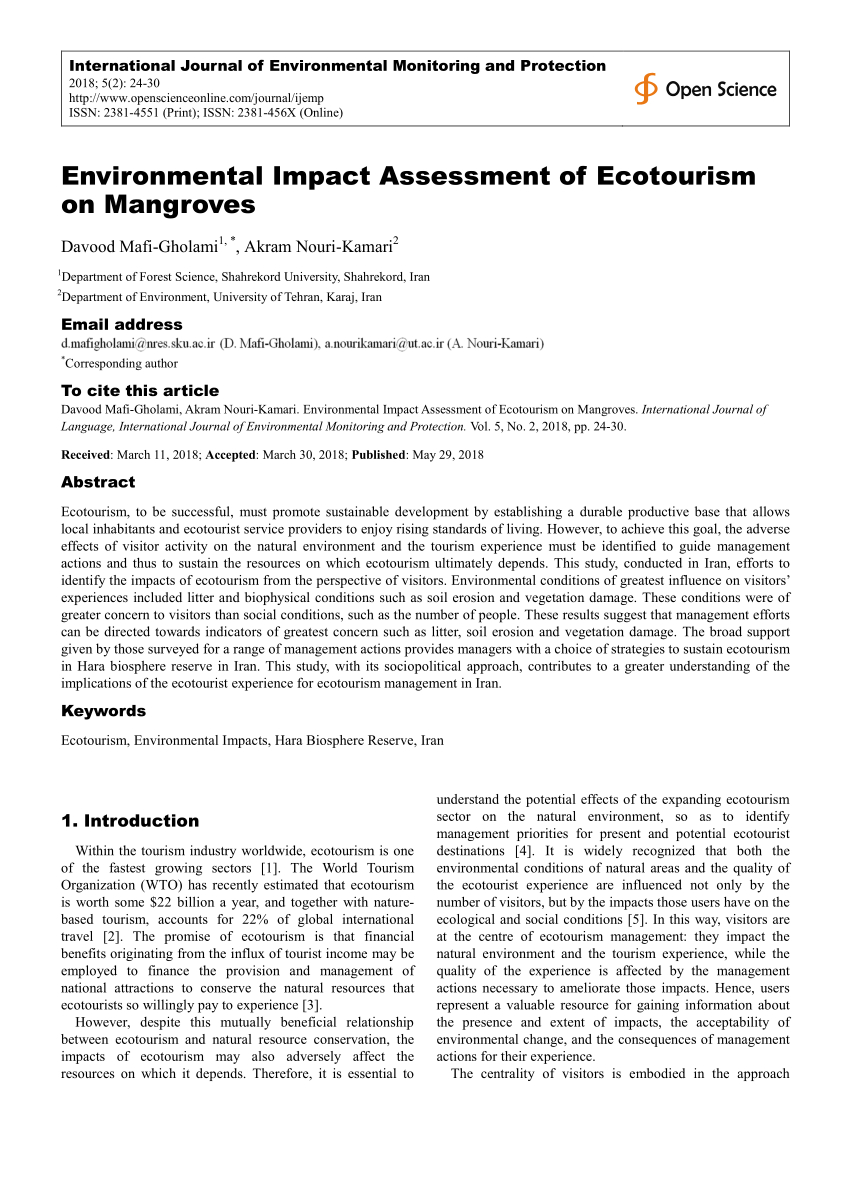 Pdf) Environmental Impact Assessment Of Ecotourism On Mangroves Inside Environmental Impact Report Template