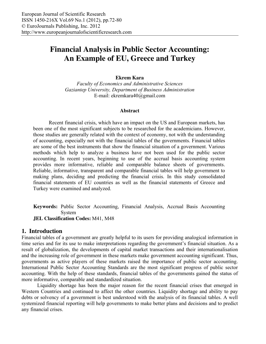 Pdf) Financial Analysis In Public Sector Accounting: An In Credit Analysis Report Template
