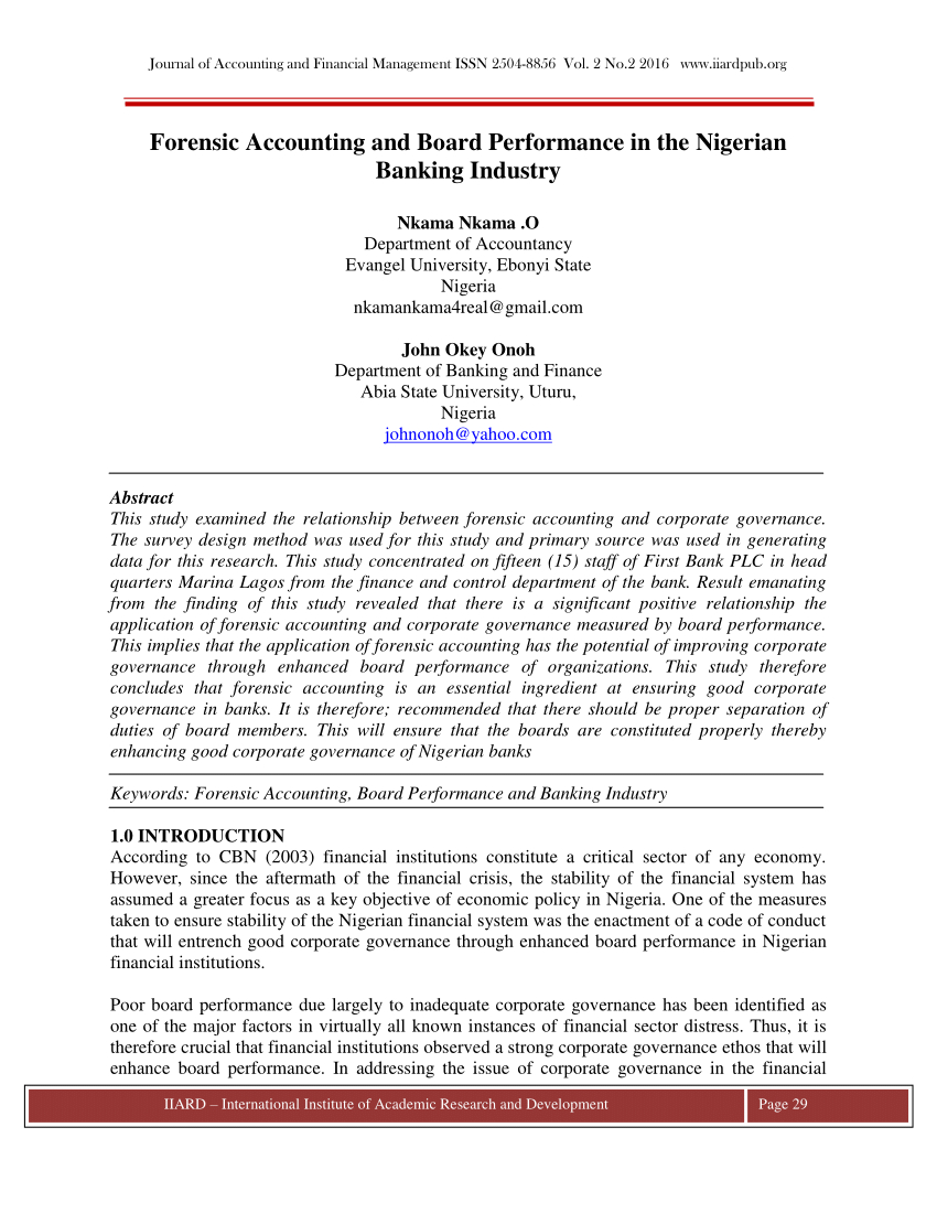 Pdf) Forensic Accounting And Board Performance In The Inside Forensic Accounting Report Template
