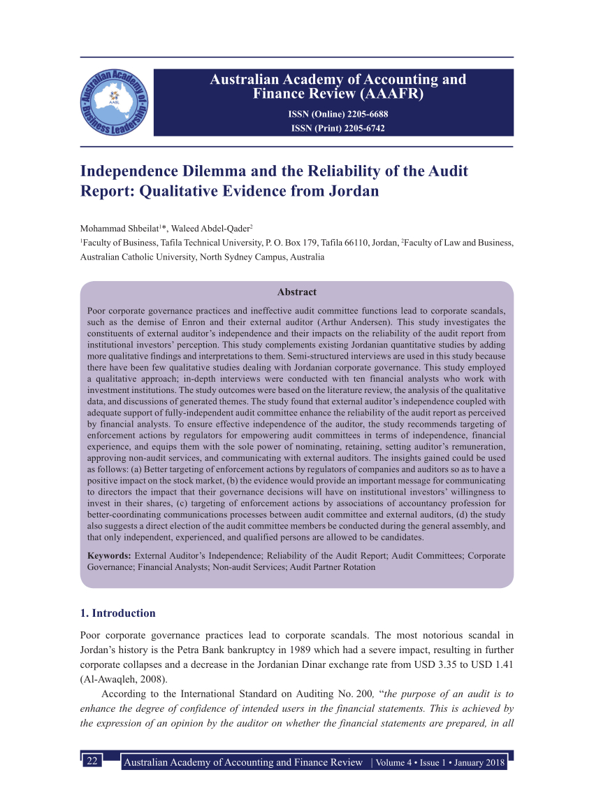 Pdf) Independence Dilemma And The Reliability Of The Audit Within Data Center Audit Report Template