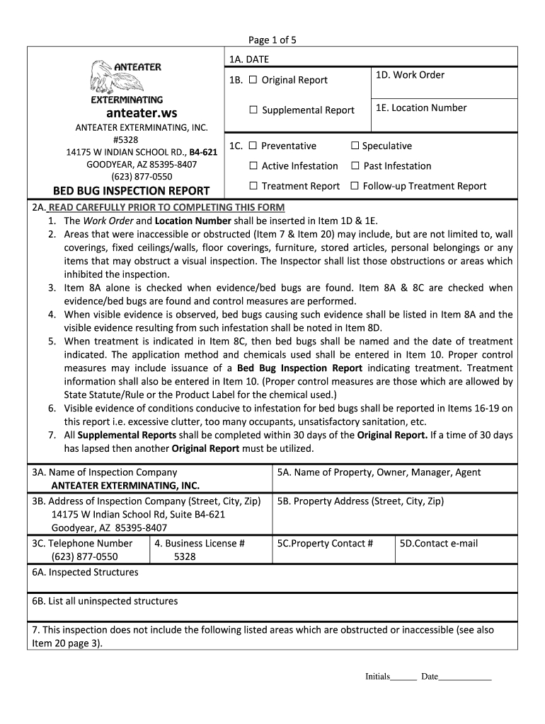 Pest Control Inspection Form – Fill Out And Sign Printable Pdf Template |  Signnow For Pest Control Inspection Report Template