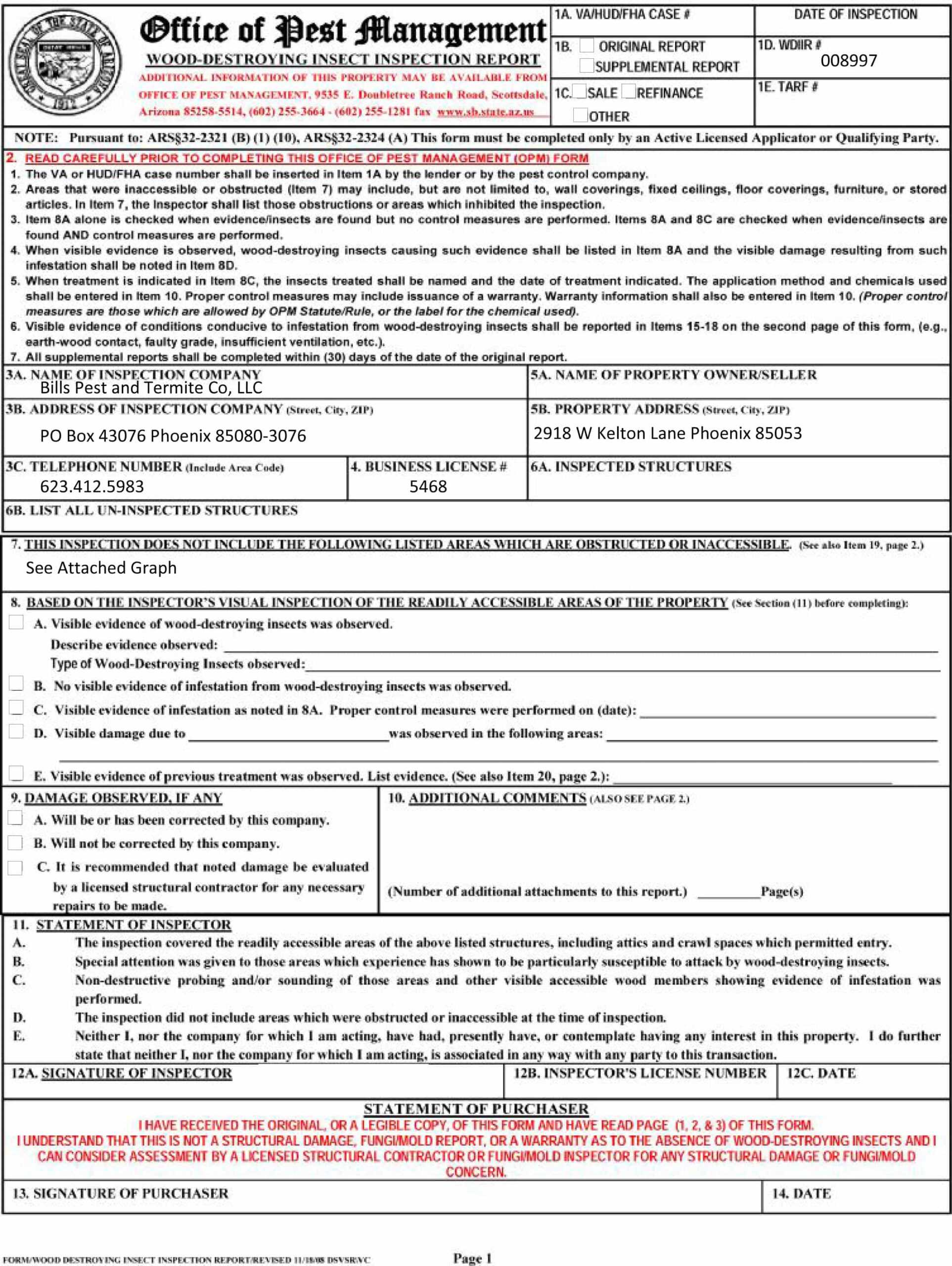 Pest Inspection: Pest Inspection Report Form With Pest Control Inspection Report Template