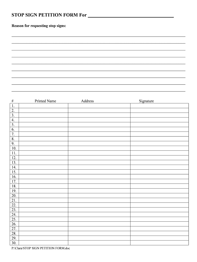 Petition Signature Form – Calep.midnightpig.co With Blank Petition Template