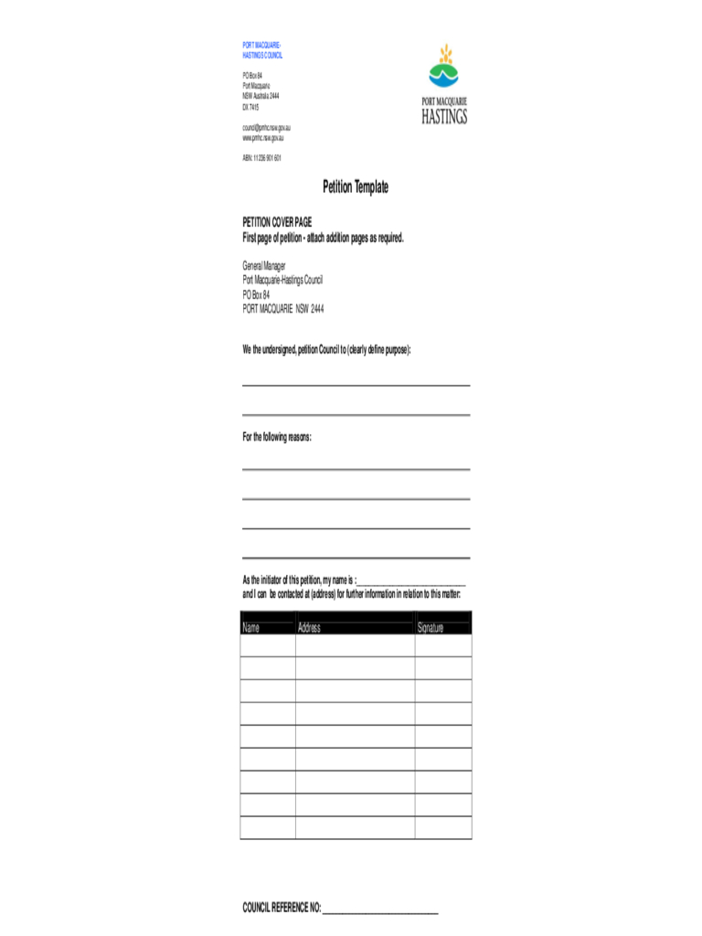Petition Template – 4 Free Templates In Pdf, Word, Excel Pertaining To Blank Petition Template