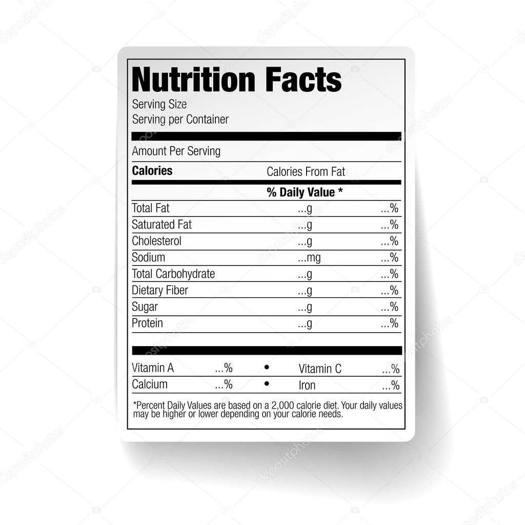 Pictures : Food Labels | Nutrition Facts Food Label — Stock Inside Blank Food Label Template