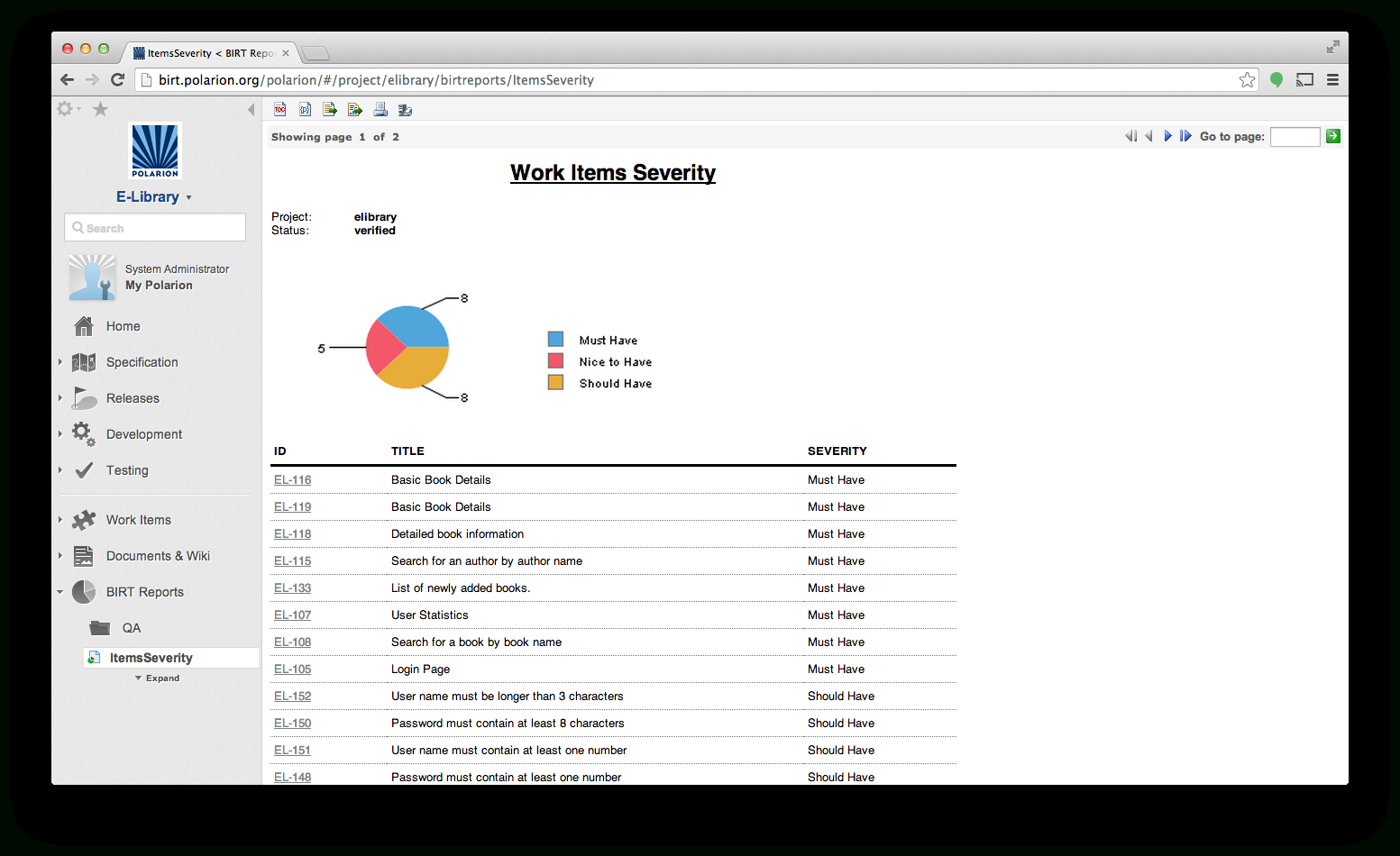 Polarion Extensions With Regard To Birt Report Templates