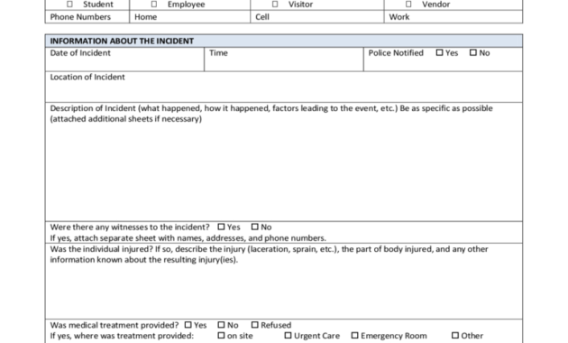 Police Incident Report Form - 3 Free Templates In Pdf, Word for Incident Report Form Template Word