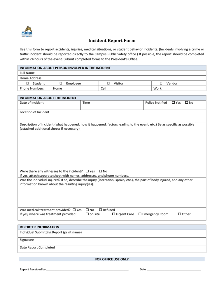Police Incident Report Form – 3 Free Templates In Pdf, Word For Incident Report Form Template Word