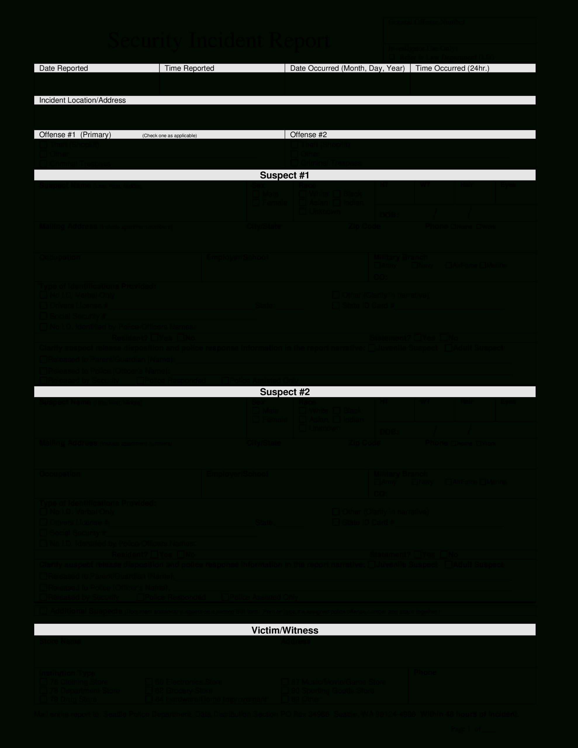 Police Incident Report Template – Dalep.midnightpig.co Within Police Incident Report Template