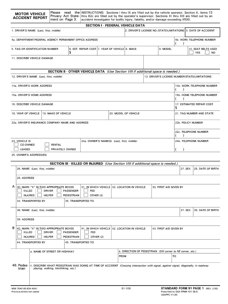 Police Report Template – Fill Online, Printable, Fillable Pertaining To Vehicle Accident Report Form Template