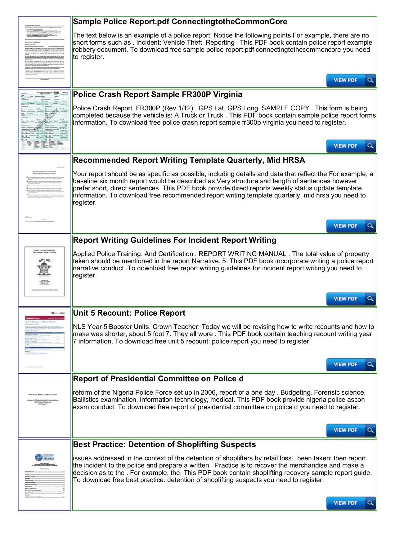 Police Shoplifting Report Writing Template Sample Pages 1 Within Police Report Template Pdf