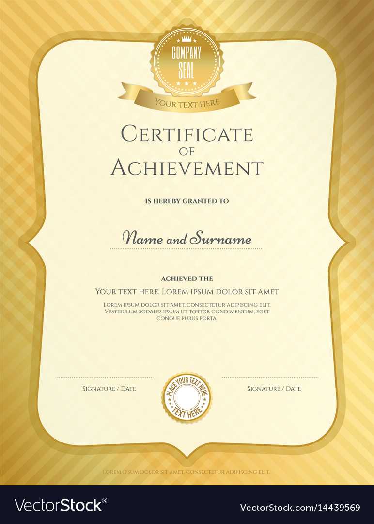 Portrait Certificate Of Achievement Template In Pertaining To Blank Certificate Of Achievement Template