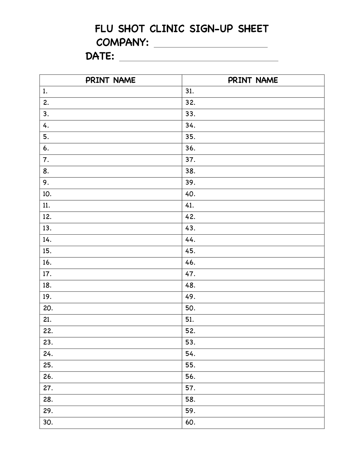 Potluck Sign Up Sheet Word For Events | Loving Printable With Regard To Free Sign Up Sheet Template Word