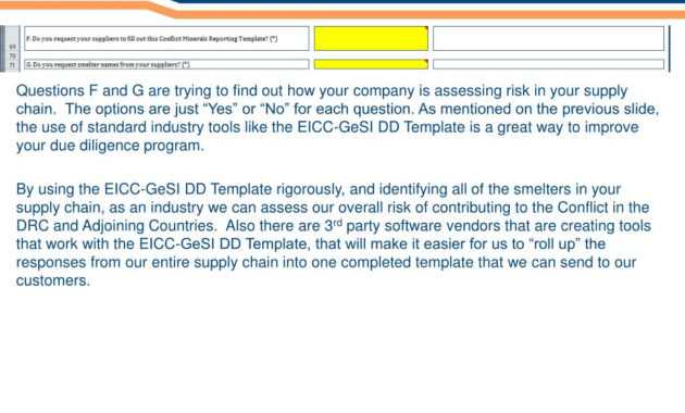 Ppt - How To Complete The Eicc-Gesi Conflict Minerals Due throughout Eicc Conflict Minerals Reporting Template