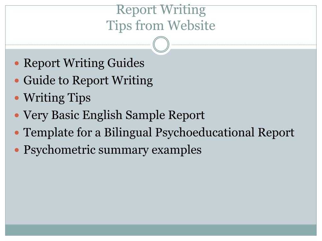 Ppt – Report Writing Overview Powerpoint Presentation, Free With Regard To Psychoeducational Report Template