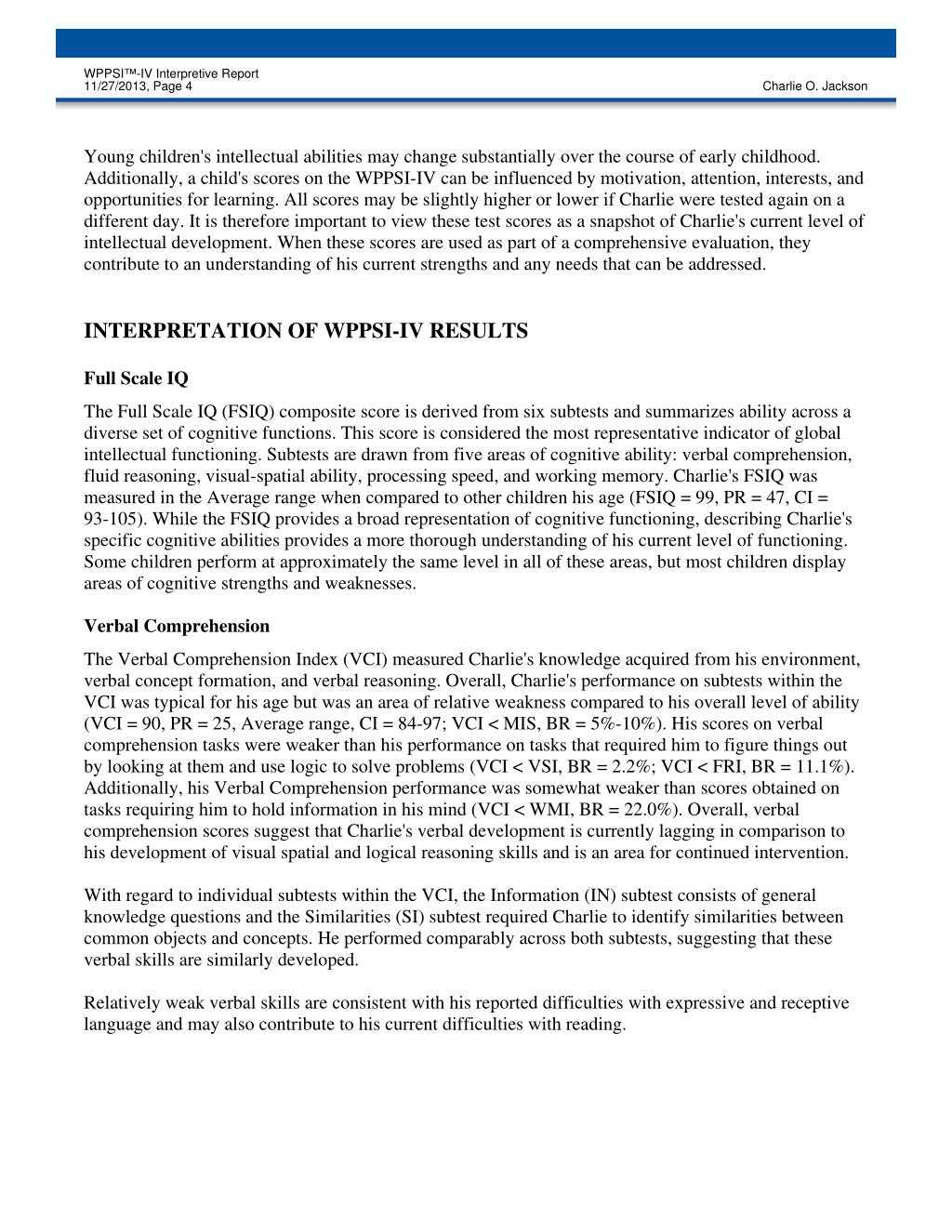 Ppt – Wppsi Powerpoint Presentation, Free Download – Id:7271450 With Regard To Wppsi Iv Report Template