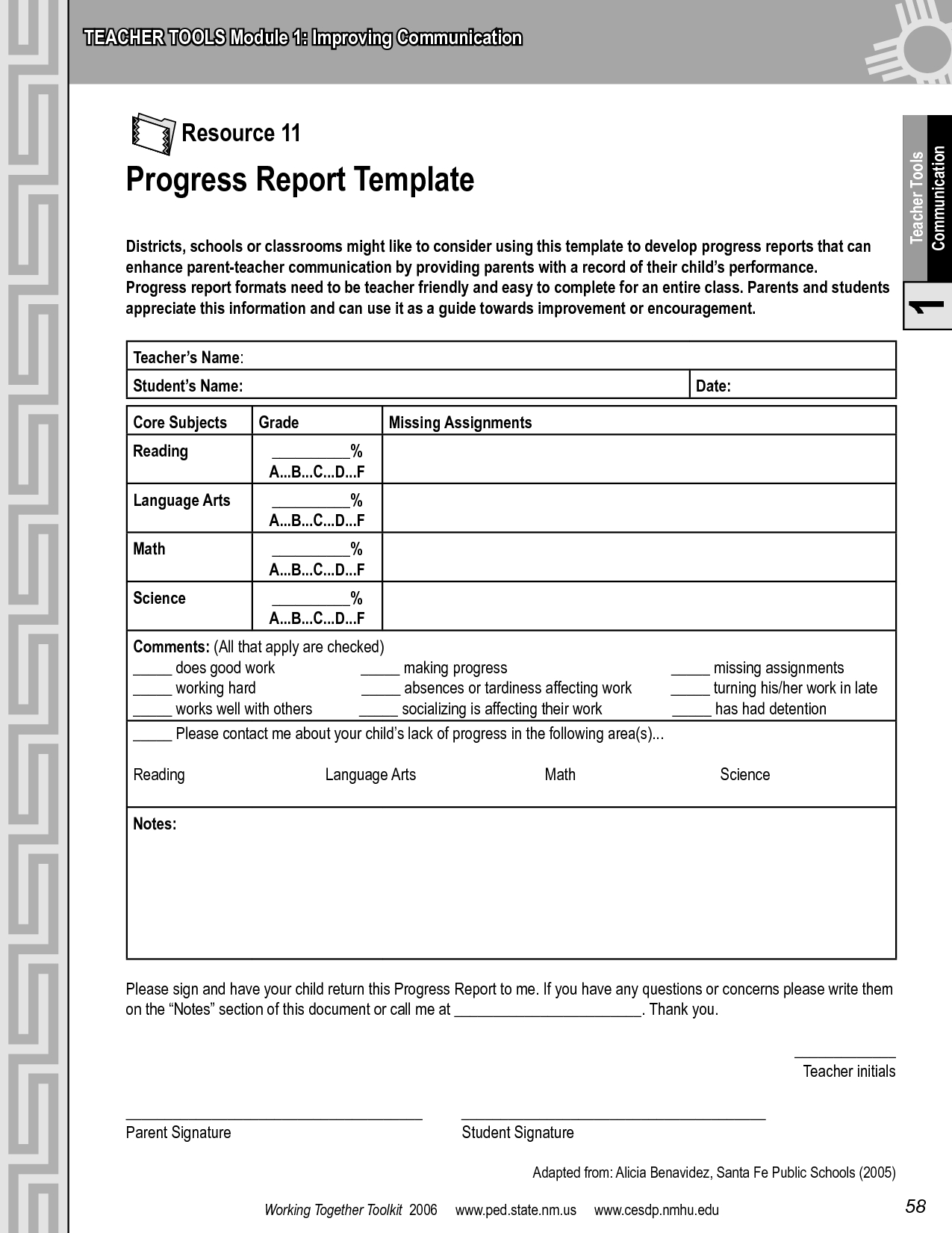 Premium Progress Report Template For Teacherccx13760 Throughout High School Progress Report Template