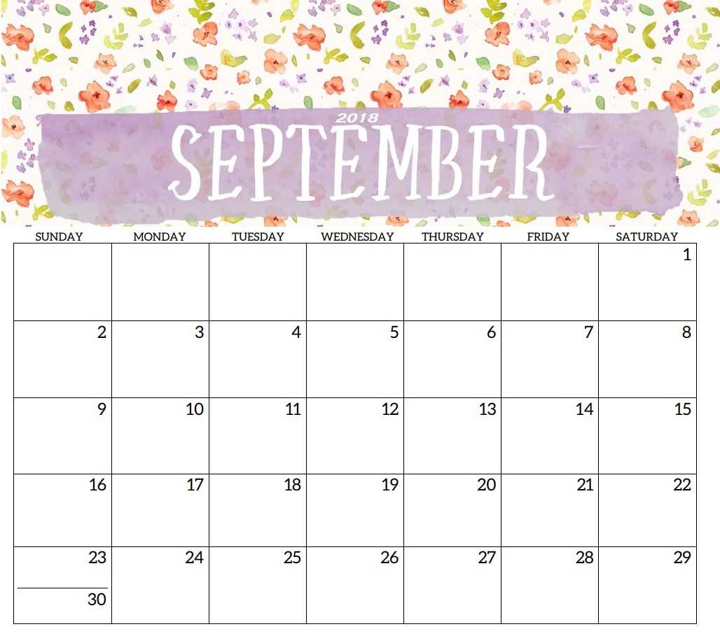 Printable Calendar September 2018 For Kids | Printable 2019 Regarding Blank Calendar Template For Kids