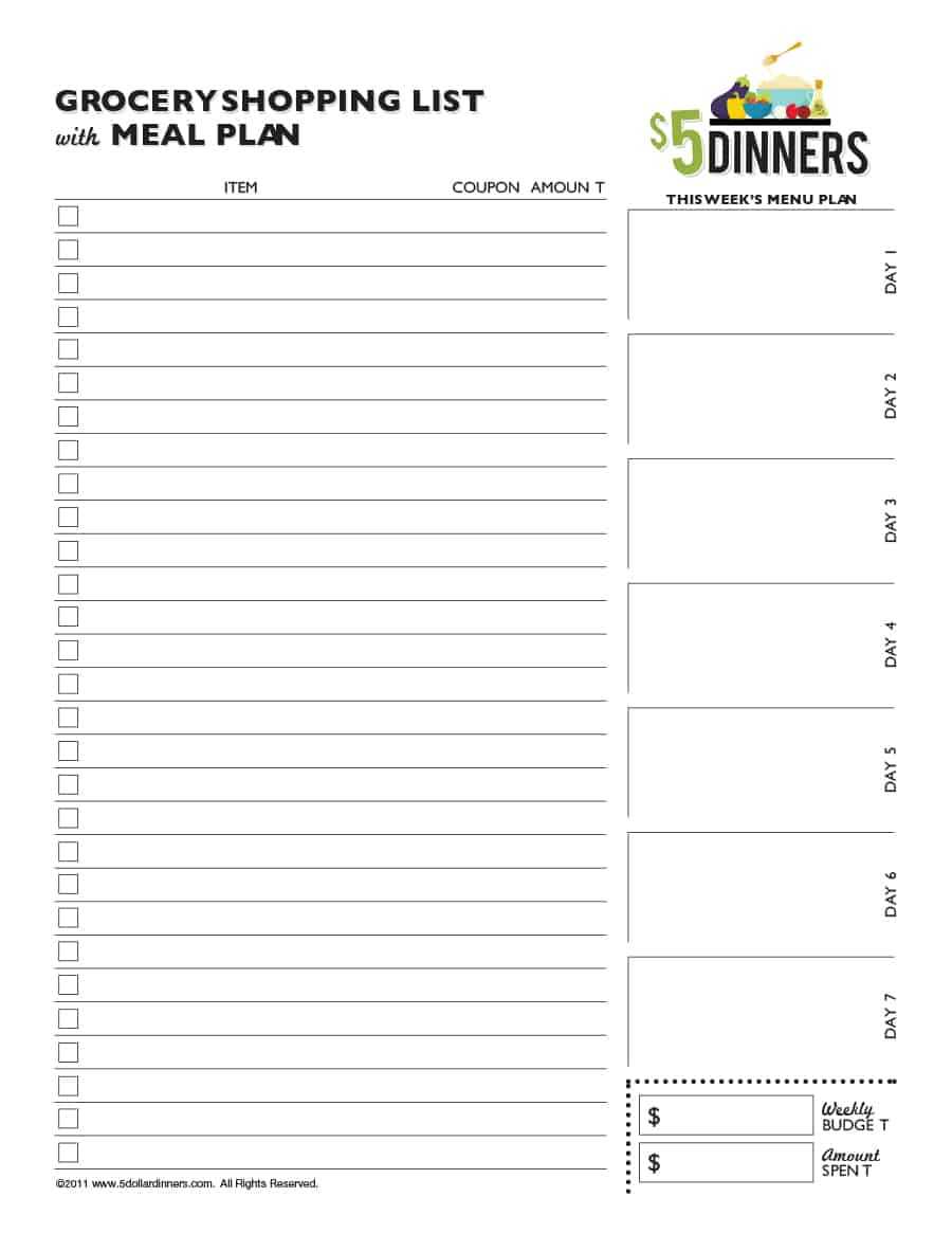 Printable Grocery Lists Template | Printablepedia Intended For Blank Grocery Shopping List Template