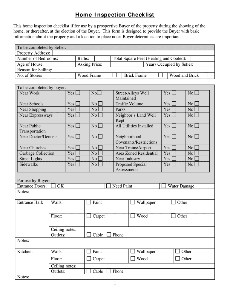 Printable Home Inspection Checklist Pdf – Fill Out And Sign Printable Pdf  Template | Signnow Inside Home Inspection Report Template Pdf