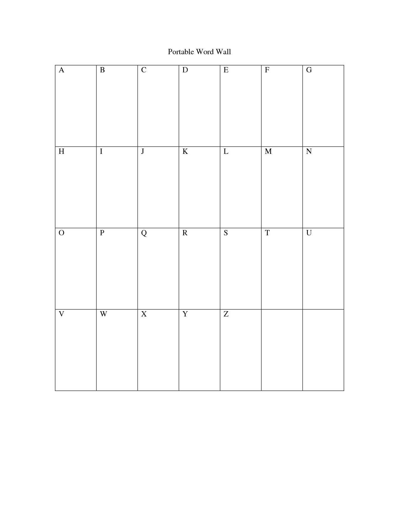 Printable Portable Word Wall Template – Gubel In Personal Word Wall Template