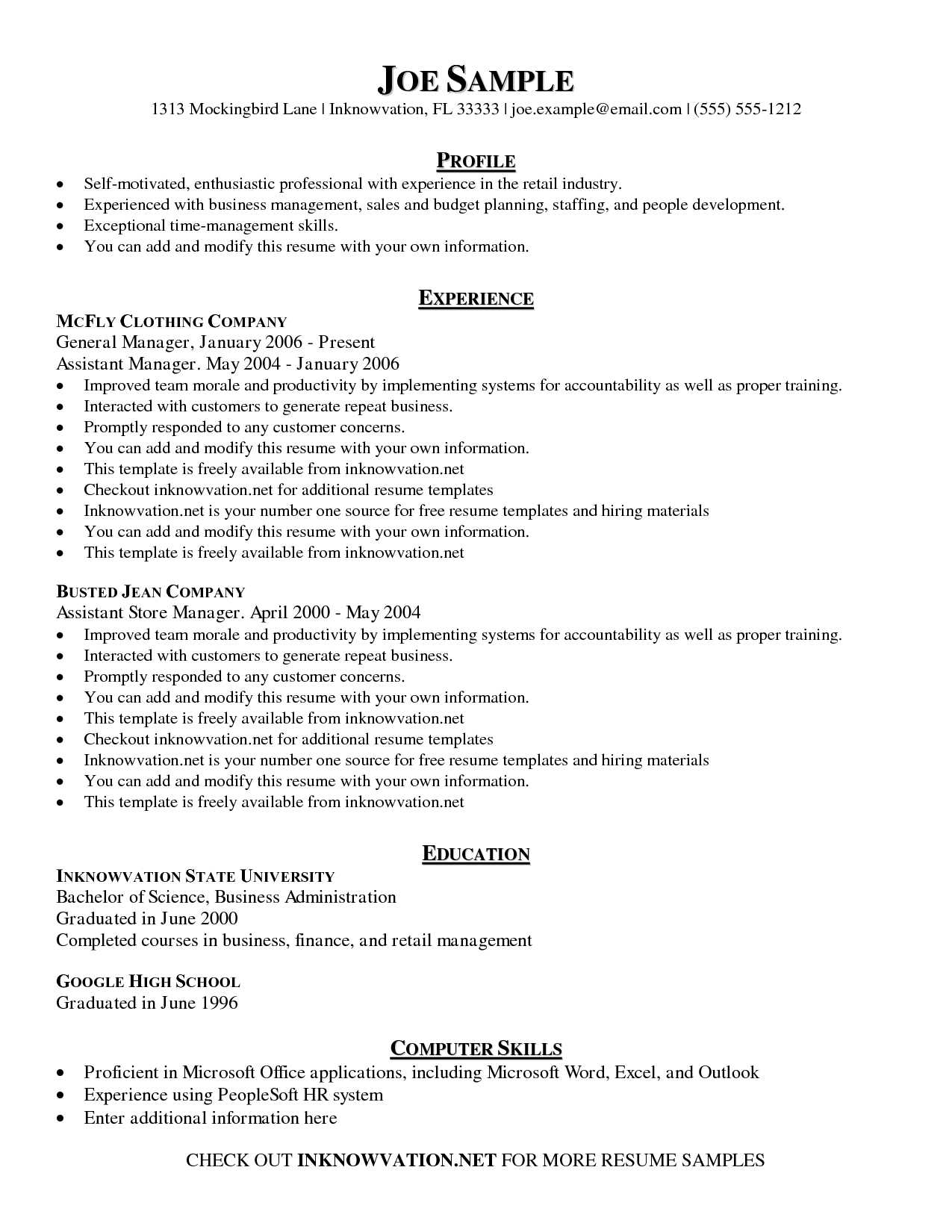 Printable Sample Resume | Room Surf With Free Printable Resume Templates Microsoft Word