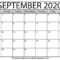 Printable September 2020 Calendar – Beta Calendars Within Blank Activity Calendar Template